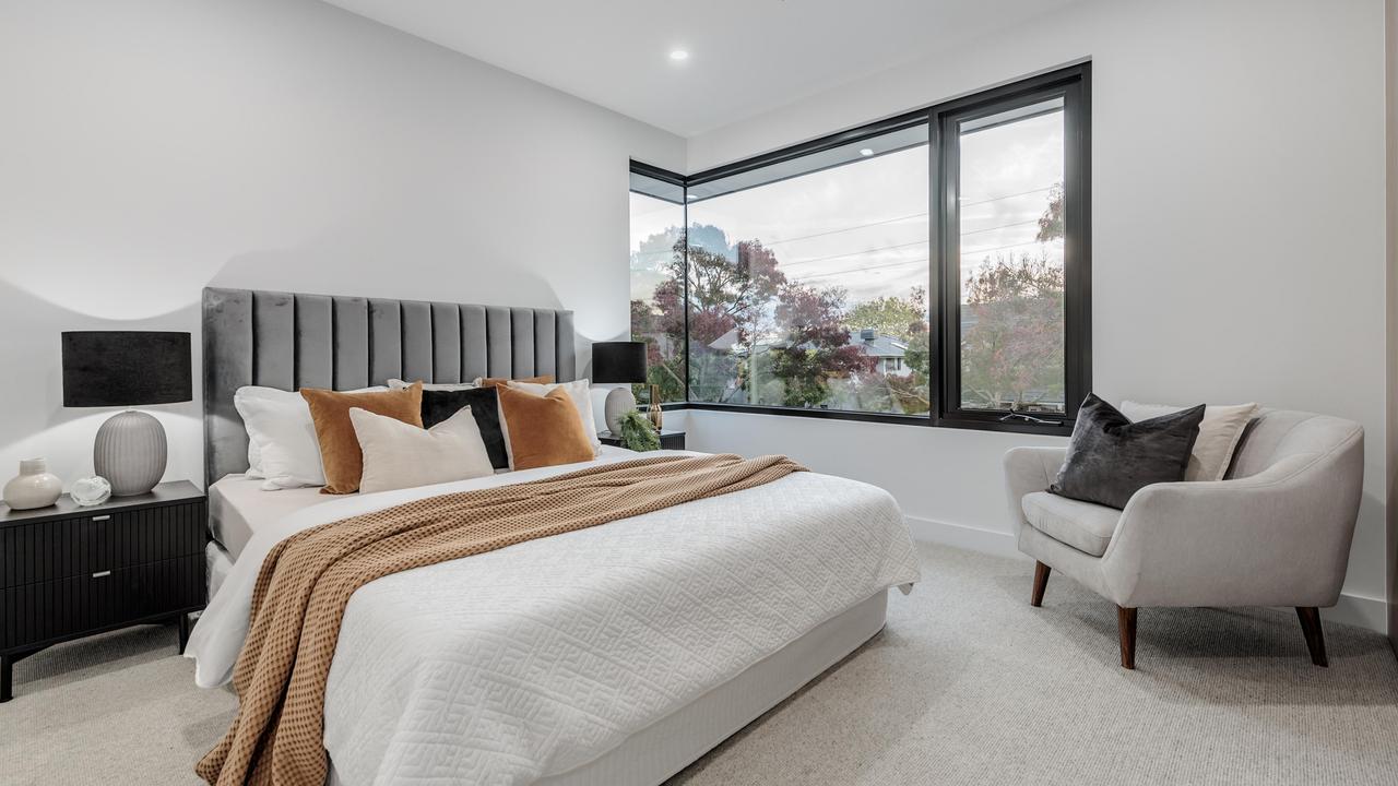 One of three bedrooms at the Ashburton home.