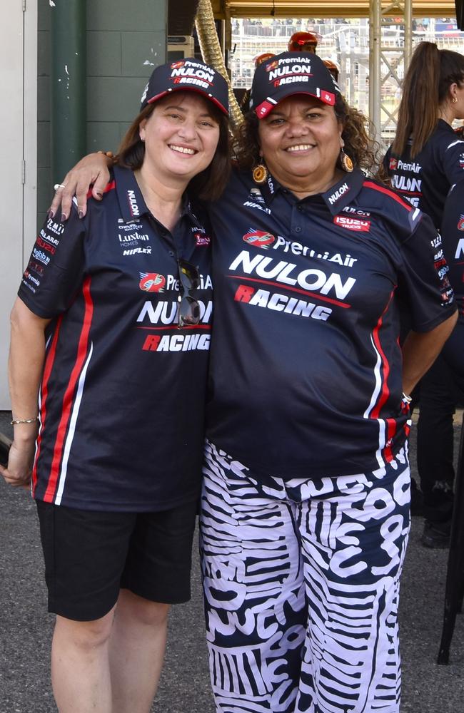 Nulon Racing owner Carmen Xiberras and Carol Stanislaus at the 2024 Darwin Triple Crown. Picture: Darcy Jennings.