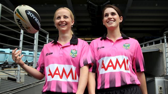 Belinda Sleeman (left) and Kasey Badger are ready for their shot at NRL history.