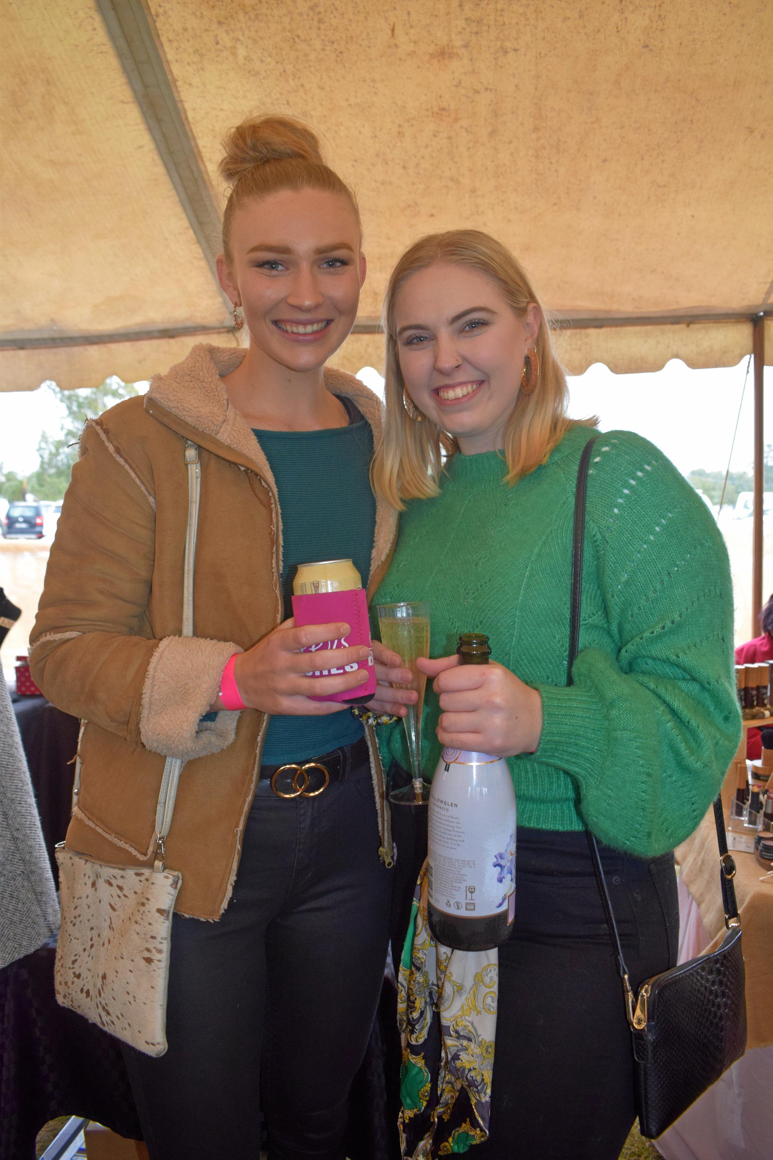 Matika Laycock and Laura Irwin at the Condamine Cods Annual Ladies Day, June 8. Picture: Brooke Duncan