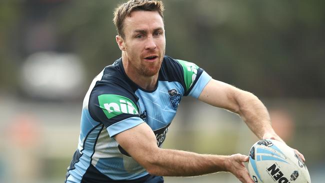 James Maloney trains ahead of tonight’s State of Origin III. Photo: Getty Images