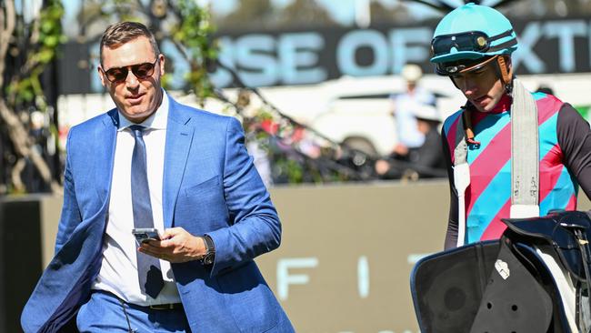 Tony Gollan (left) with Jimmy Orman, who has been replaced by Blake Shinn on Antino. Picture: Vince Caligiuri/Getty Images