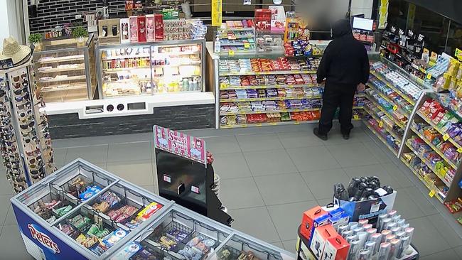 Police have released images of a man they are seeking in relation to an attempted armed robbery at a Rockhampton service station on May 25.