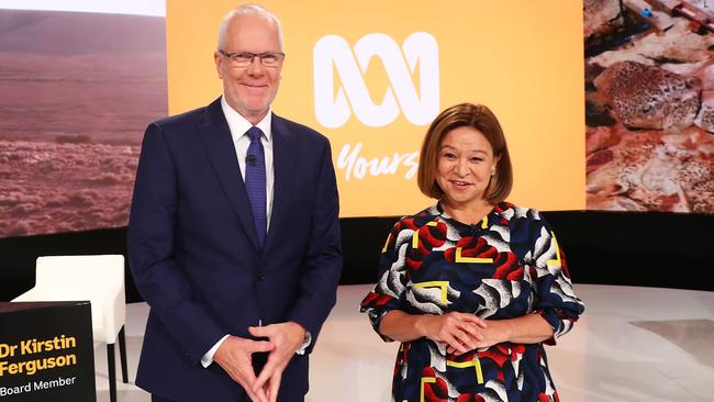 ABC chairman Justin Milne and Michelle Guthrie. Picture: John Feder