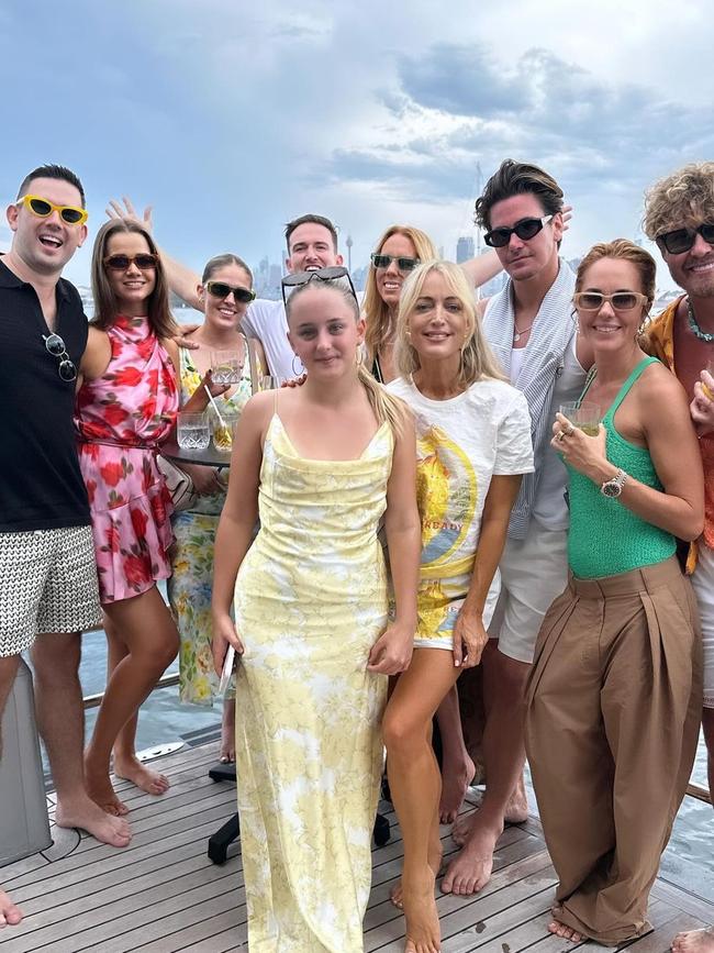 Jackie O celebrated her 49th birthday on Sydney Harbour with daughter Kitty and their close friends and family.