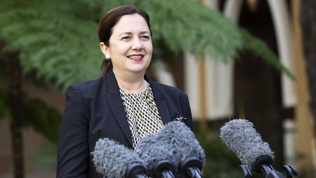 Premier Annastacia Palaszczuk says a freeze on pay rises for Queensland’s public servants would be implemented from “financial year to financial year”. Picture: Attila Csaszar