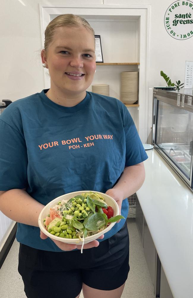 Hope Ward and her parents (owners of Hatch) have opened up a new salad take-away in Gympie and the city is going wild for it. Picture: Christine Schindler