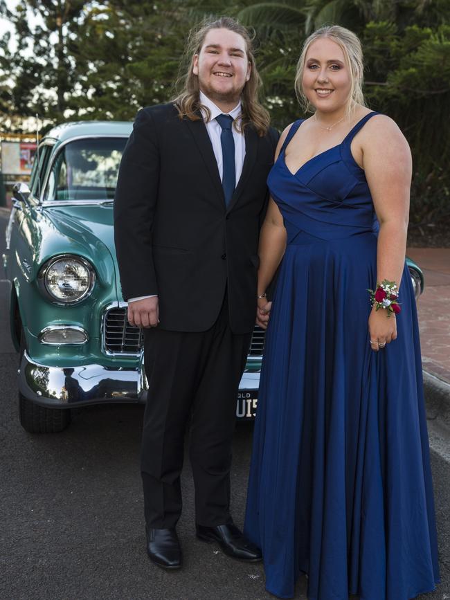 Jonte Smith and Meg Parish at Centenary Heights State High School formal at Picnic Point, Friday, November 20, 2020. Picture: Kevin Farmer