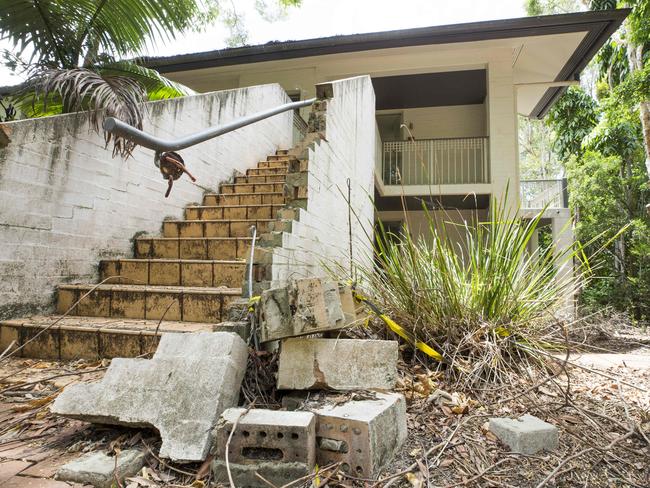 Rundown villas at the Palmer Coolum Resort, which was once the jewel of the Sunshine Coast. Picture: Lachie Millard