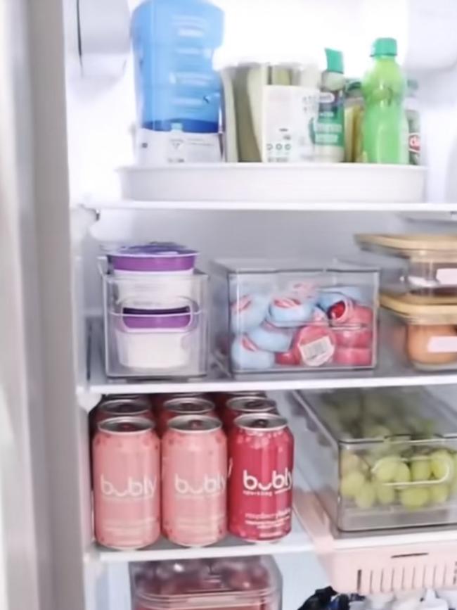 Some users have matched the rest of their fridge decor to the bubly packaging. Picture: TikTok