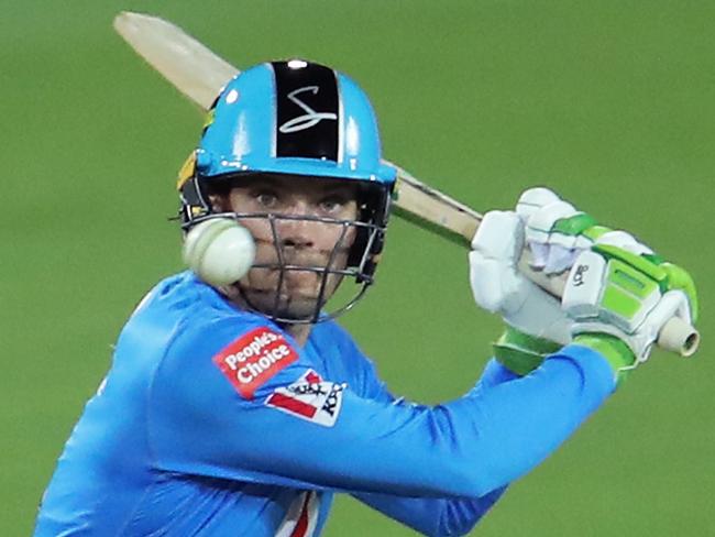 LAUNCESTON, AUSTRALIA - DECEMBER 15: Alex Carey of the Strikers bats during the Big Bash League match between Hobart Hurricanes and Adelaide Strikers at University of Tasmania Stadium, on December 15, 2020, in Launceston, Australia. (Photo by Matt King/Getty Images)