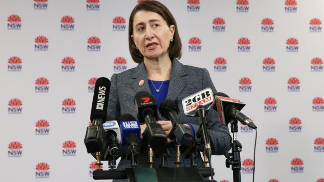 NSW Premier Gladys Berejiklian addresses the media at a COVID-19 update press conference. Picture: Richard Dobson