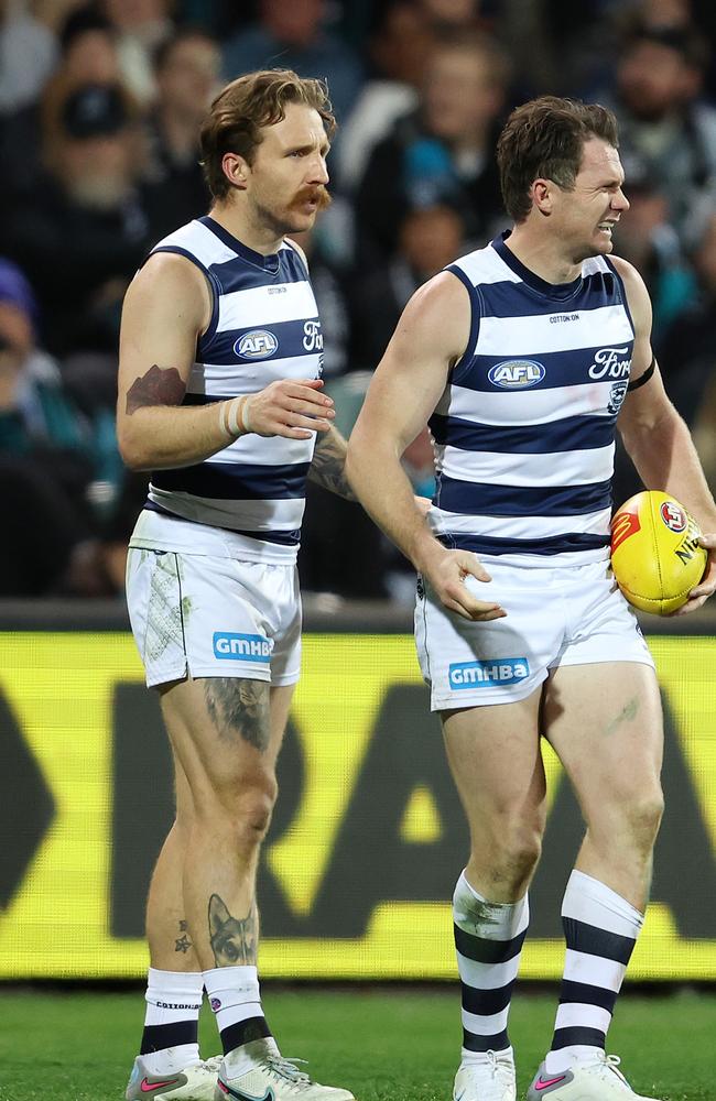 Dangerfield feels the pain. Picture: Sarah Reed/AFL Photos via Getty Images