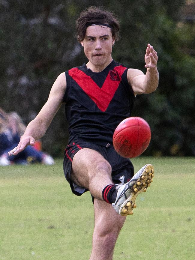 Rostrevor’s Jayden Gale was one of his side’s better players against St Peter’s. Picture: Emma Brasier