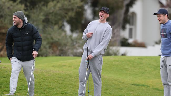 Crouch and Ben Crocker enjoying the day out. Picture: Tait Schmaal