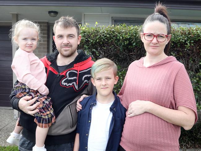 One such Aussie was mum Tara Ferguson, whose family of five was facing homeless after Pivotal Homes failed to complete their build. Picture: Richard Gosling