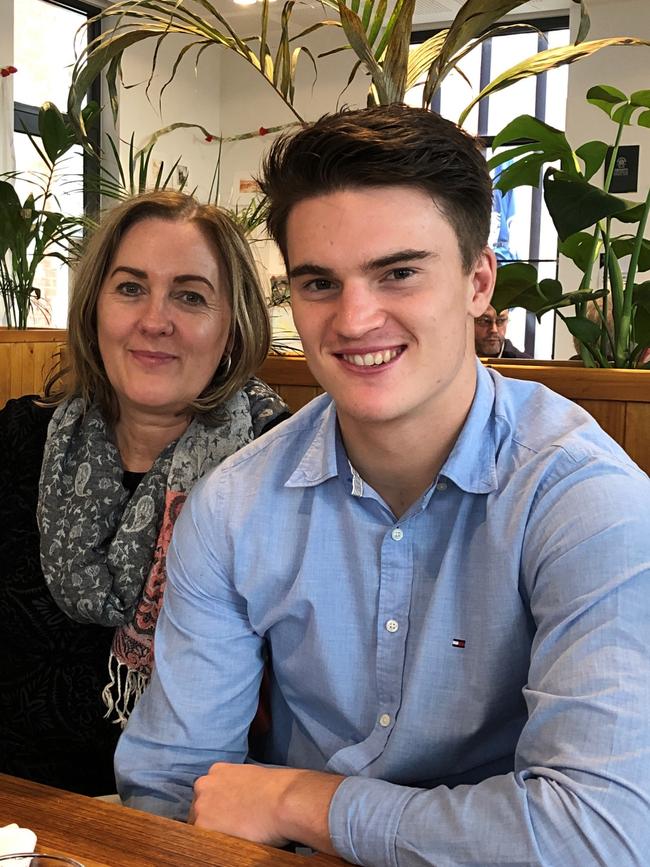 Nick Lowden with his mum Kerry. PIcture: Supplied by family