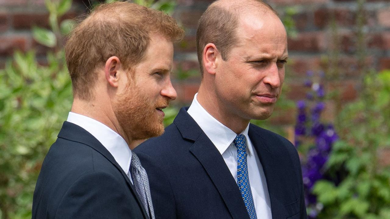 Prince Harry and Prince William reunited at the statue unveiling of Princess Diana in London. Picture: Dominic Lipinski/POOL/AFP