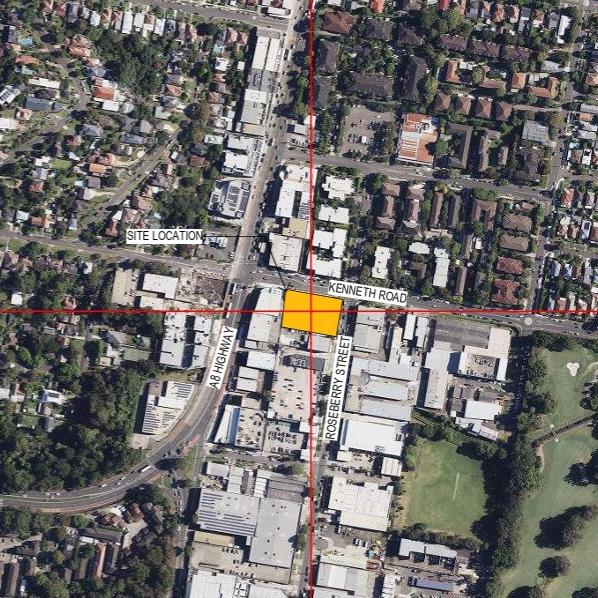 A map showing the location of a proposed McDonald's fast food restaurant at the corner of Rosebery St and Kenneth Rd, Manly Vale