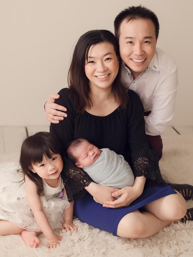 Gastroenterologist and author Dr Vincent Ho with his wife Cindy Luong and their children, daughter Olivia and youngest child, son Brandon. Picture: Jade Gao