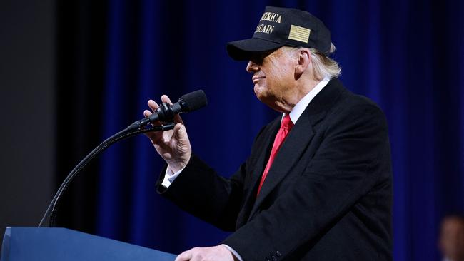 Donald Trump speaks during a campaign rally in Georgia.