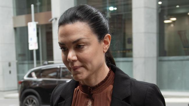 MELBOURNE AUSTRALIA - Newswire Photos OCTOBER 13TH 2023 : Australian performer Vanessa Amorosi arrives at the Supreme Court, to continue giving evidence against her mother for ownership of two properties bought at the height of her success. PICTURE : NCA Newswire / Nicki Connolly