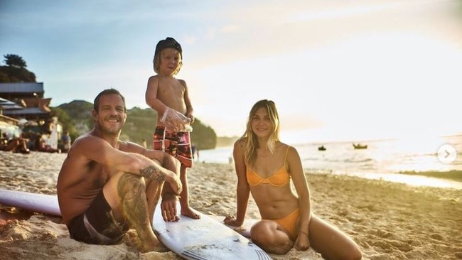 Koby Abberton with his family in Bali. Picture: Instagram