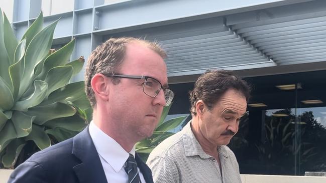 Mark Quentin Sargent (right) leaving court with his lawyer Tom Gardiner. Picture: Jessica Paul