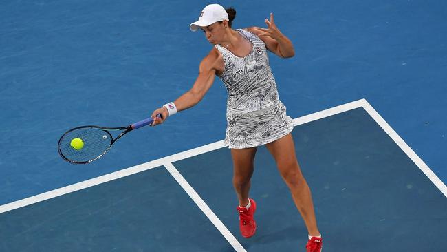 Ash Barty was hitting winners from everywhere on Sunday. Picture: AFP Images