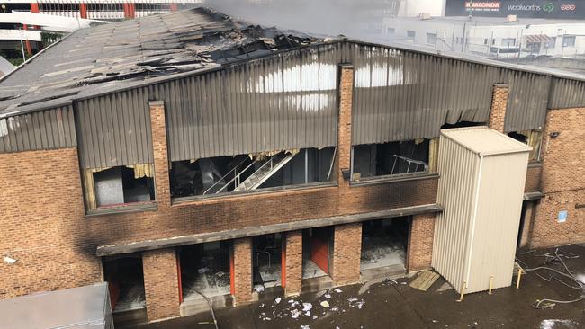 The main building at the Rent a Space self storage facility at Brookvale was so badly damaged it had to be demolished. Picture: News Corp