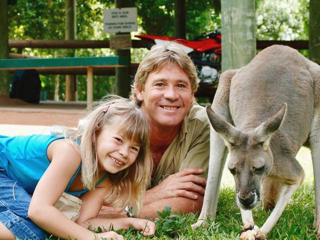 Bindi Irwin as a child with father Steve.