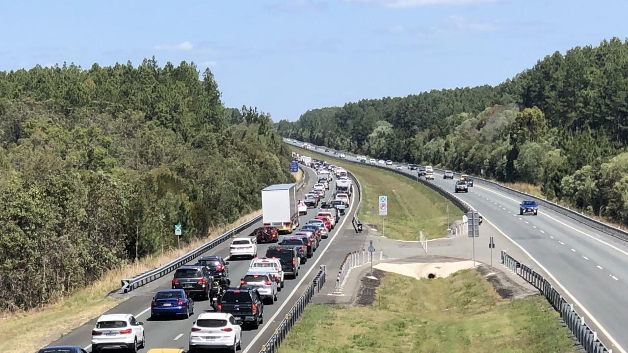 Traffic banked up on the Bruce Highway. Picture: Laura Pettigrw/file