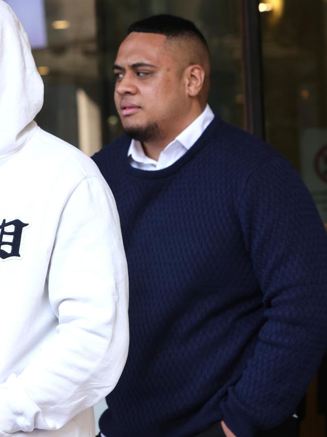 Liam Faoagali, one of the people involved in the violence, leaves Downing Centre Court. Picture: Damian Shaw