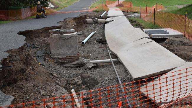 The great potzilla of potholes in Maudsley St, Goomeri in January 2022.​