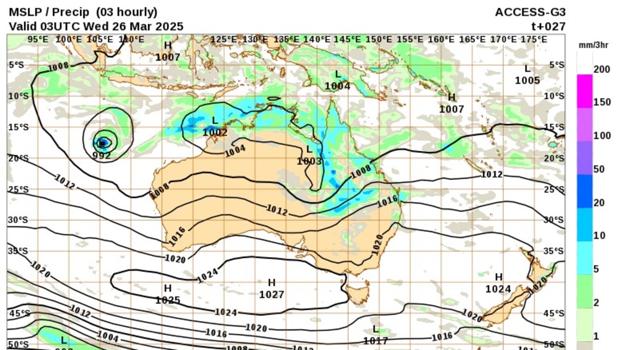 The Bureau of Meteorology expects severe weather conditions for Queensland across Wednesday. Picture: Bureau of Meteorology.