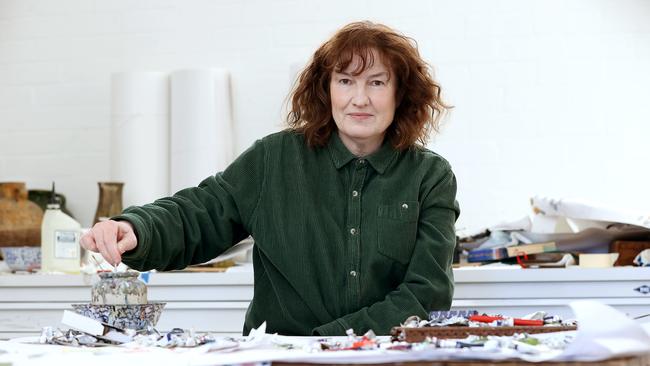 Artist Cressida Campbell in her Sydney studio. Picture: Jane Dempster/The Australian.