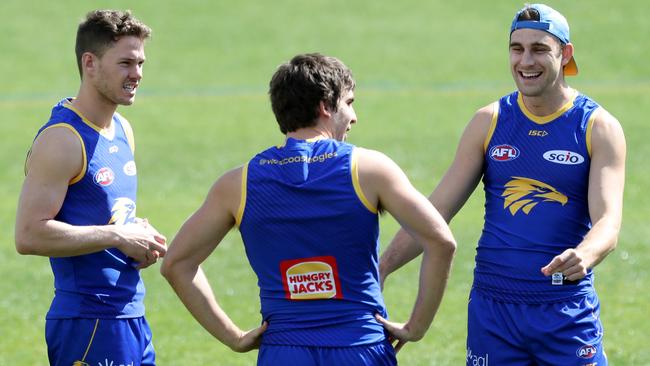 Jack Redden, Andrew Gaff and Elliot Yeo will poll well for the Eagles. Picture: AAP Images