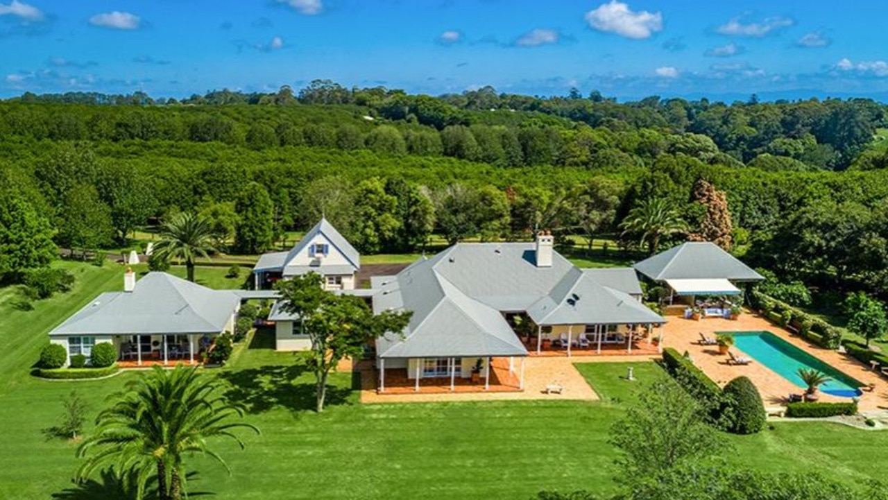 Rucamanqui is a 33ha property featuring a prestige homestead with sweeping views over the Byron and Ballina hinterland. Picture: Supplied