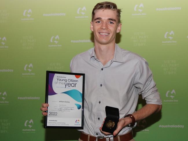 Young Citizen of the Year William Deeley at Mackay Regional Council's 2022 Australia Day awards.