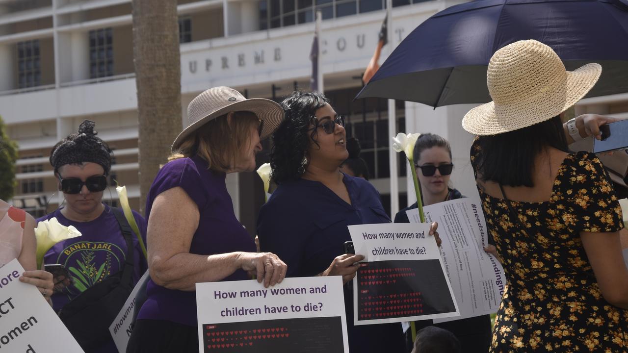 Darwin residents joined a Territory-wide day of action on Tuesday calling for action to address the NT's chronic domestic violence rates.