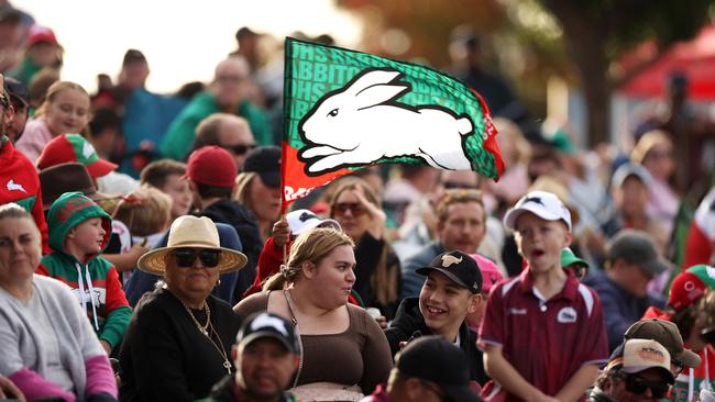 The crowd watches on during the round 11 NRL match between the South Sydney Rabbitohs and the Canberra Raiders at APEX Oval. (Picture: Mark Kolbe/Getty Images)