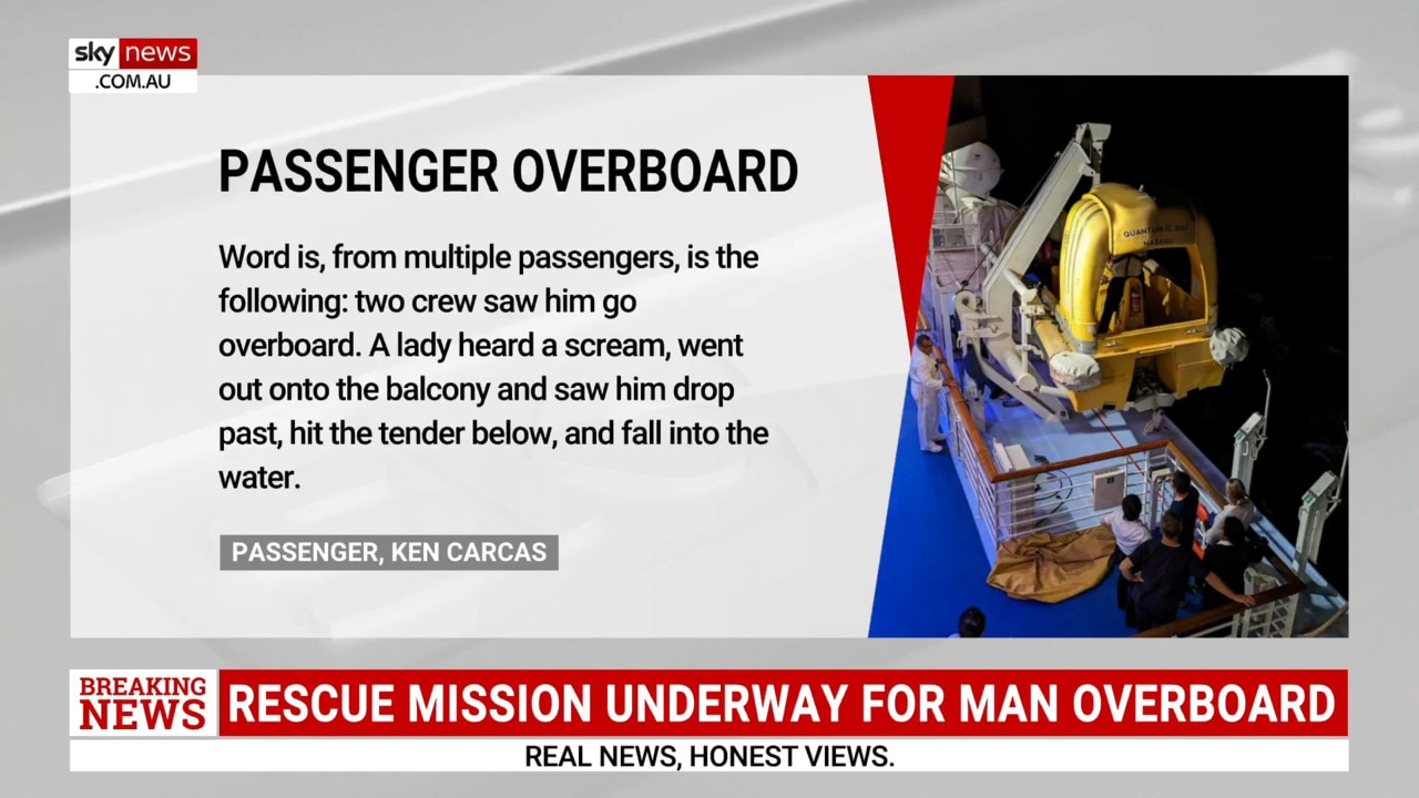 Passengers on cruise ship describe moment Australian man falls overboard