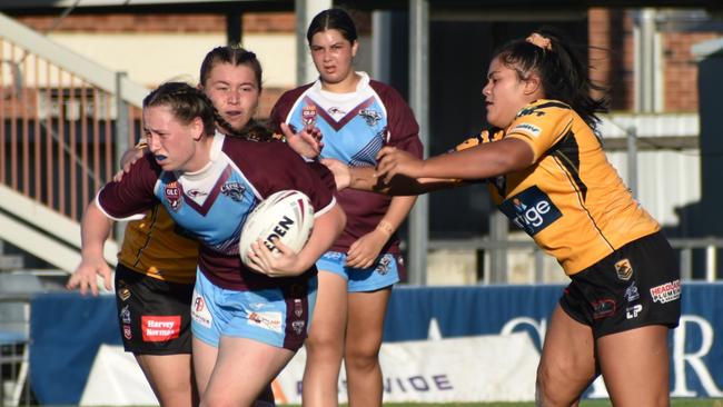 The CQ Capras ran in three unanswered tries in their first win in the Harvey Norman under-19 women's competition on Saturday. Photo: Pam McKay