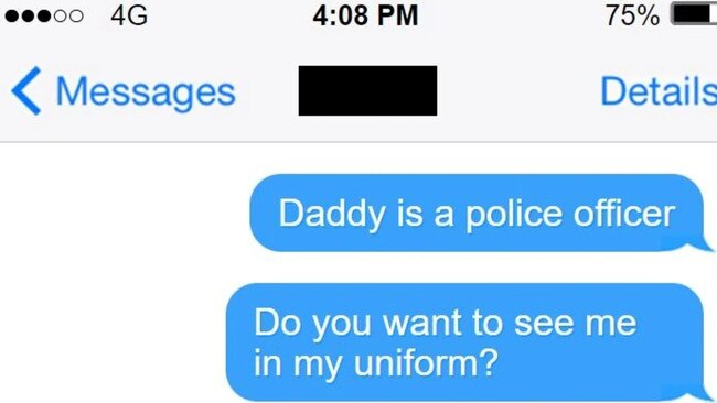 He boasted about his job and shared photos of his uniform. Picture: Text mock up.