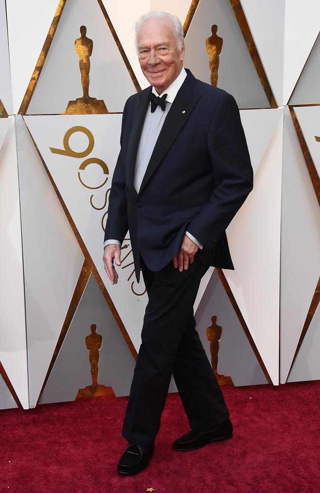 Screen icon Christopher Plummer at the Oscars in 2018. Picture: AFP