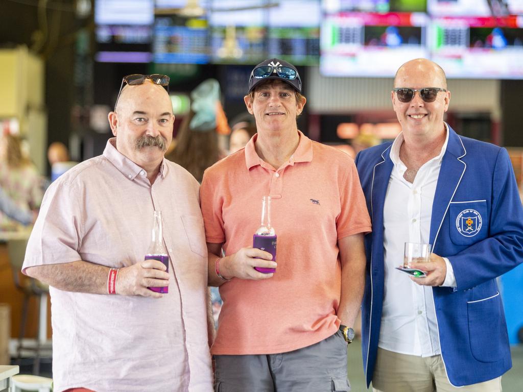 John Wise, Robert Bevilacqua, Luke Holman at the Bridge Toyota Ladies' Day. Picture: Floss Adams