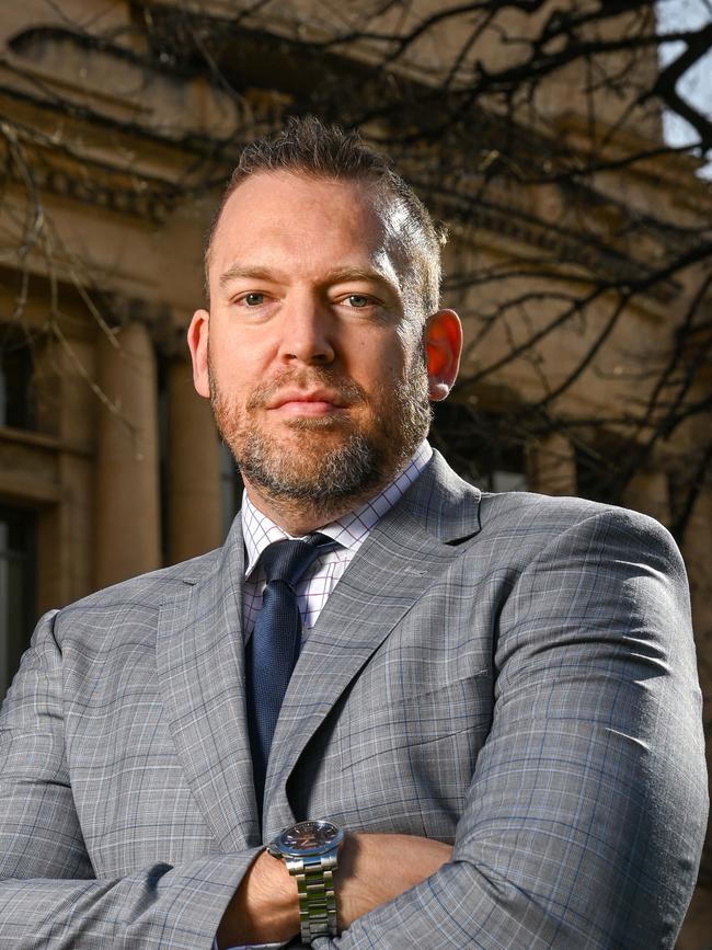 Adelaide lawyer Andrew Carpenter is lobbying for changes to prevent paedophiles from being able to hide assets in their superannuation. Picture: Naomi Jellicoe