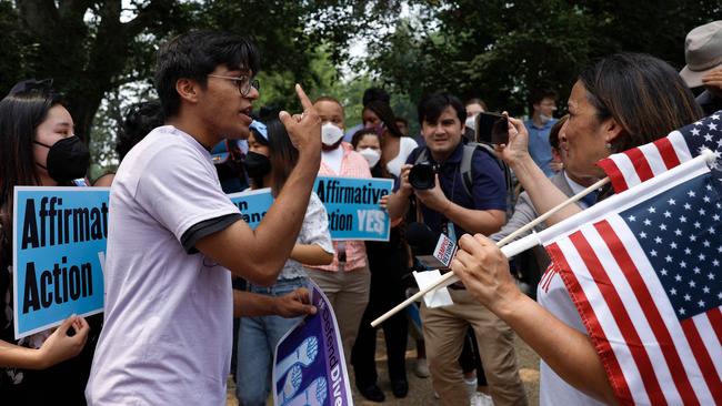 Protesters for and against affirmative active demonstrate on Capitol Hill. Picture: Getty Images/AFP.