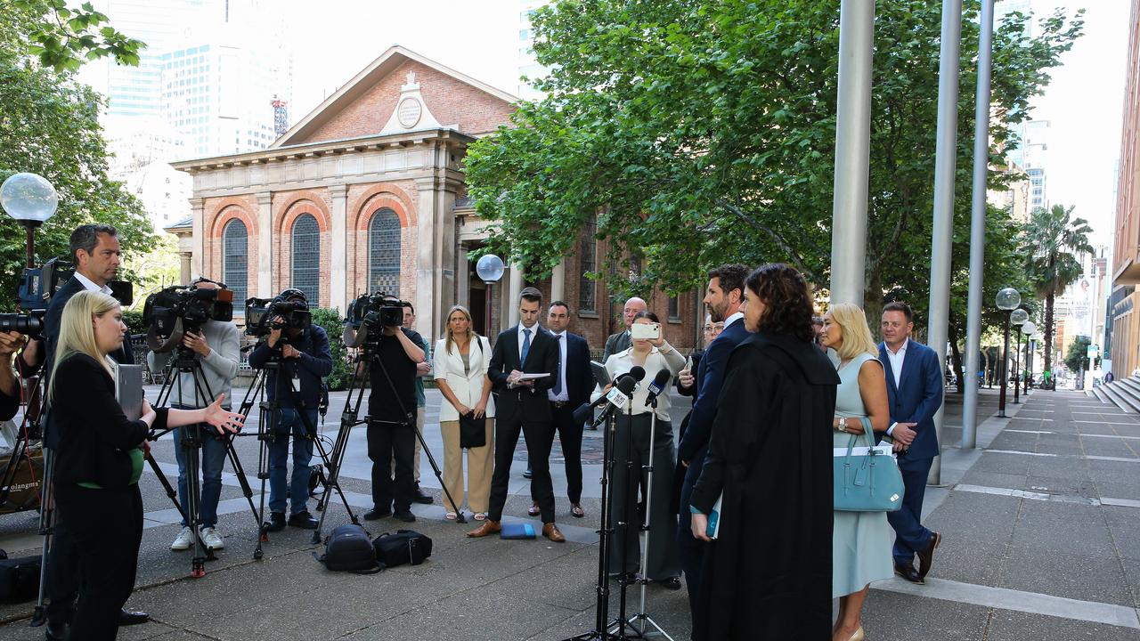 Mr Russell speaking to media after the verdict. Photo by: NCA Newswire / Gaye Gerard