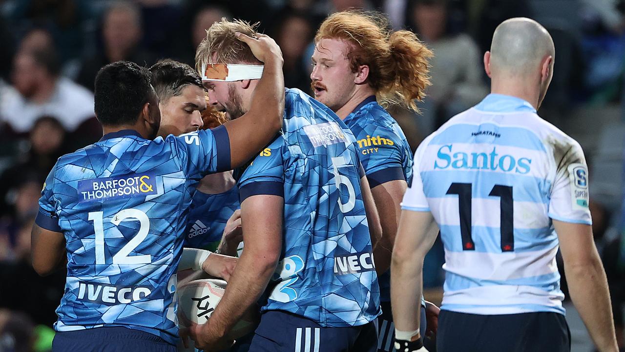 The Blues hammered the Waratahs in Auckland to make it 10 straight defeats in 2021. Photo: Getty Images